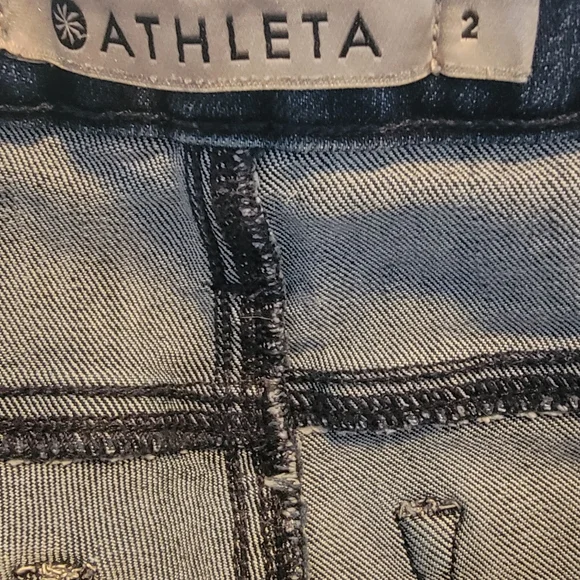 Athleta SCULPTEK Dark Blue Straight Leg Jeans - Picture 4 of 6
